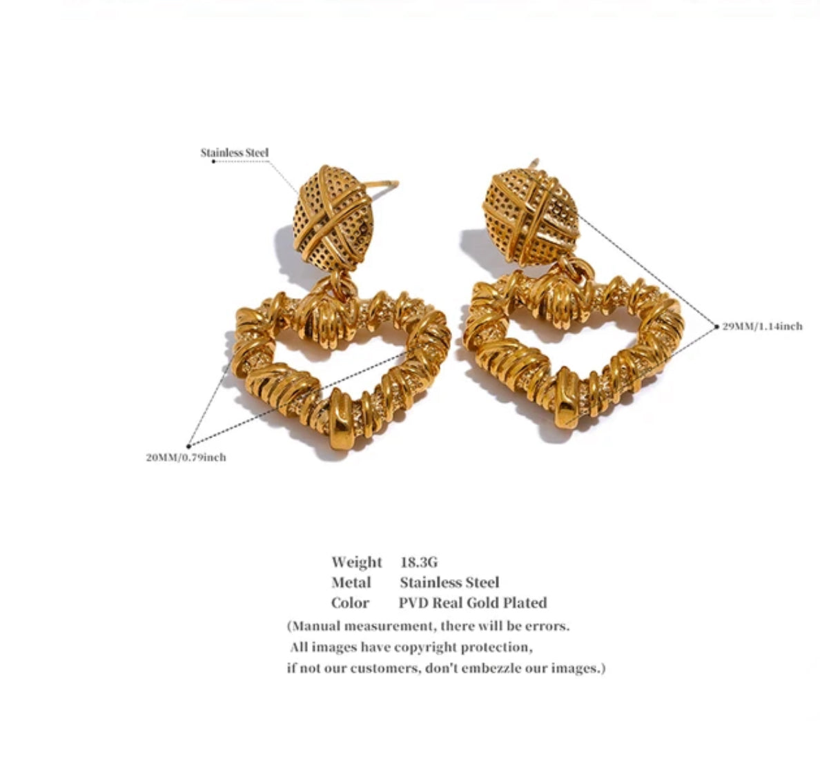 Orecchini Bottone Heart