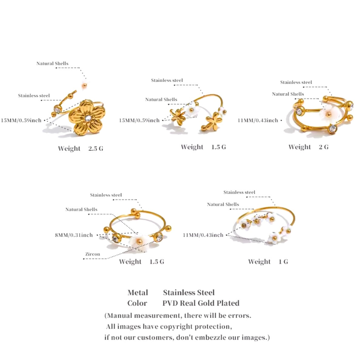 Anelli Fiorellino Madreperla Slim