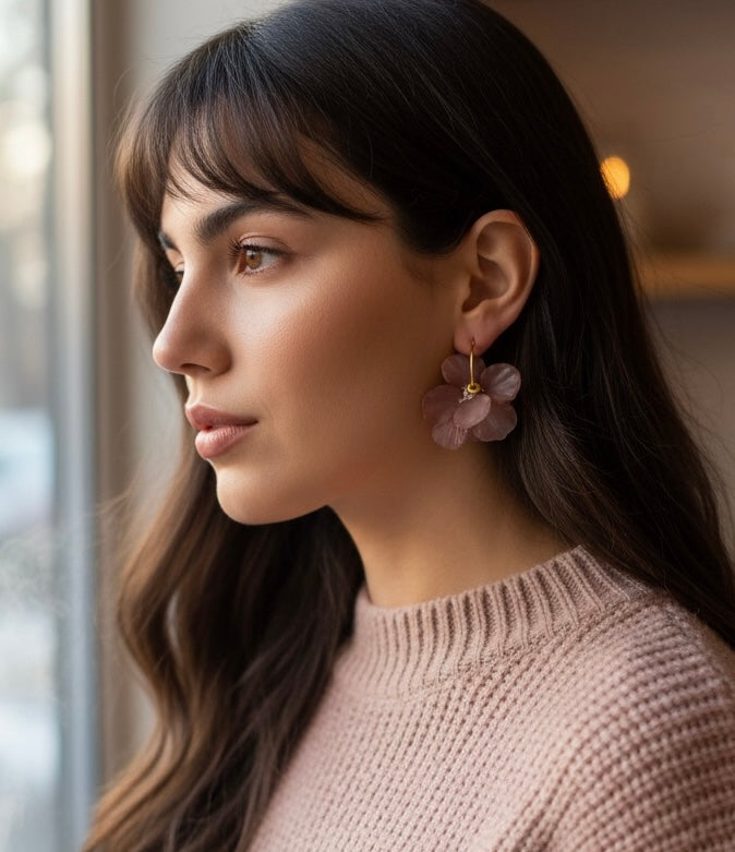 Orecchini Fiore di Keshi