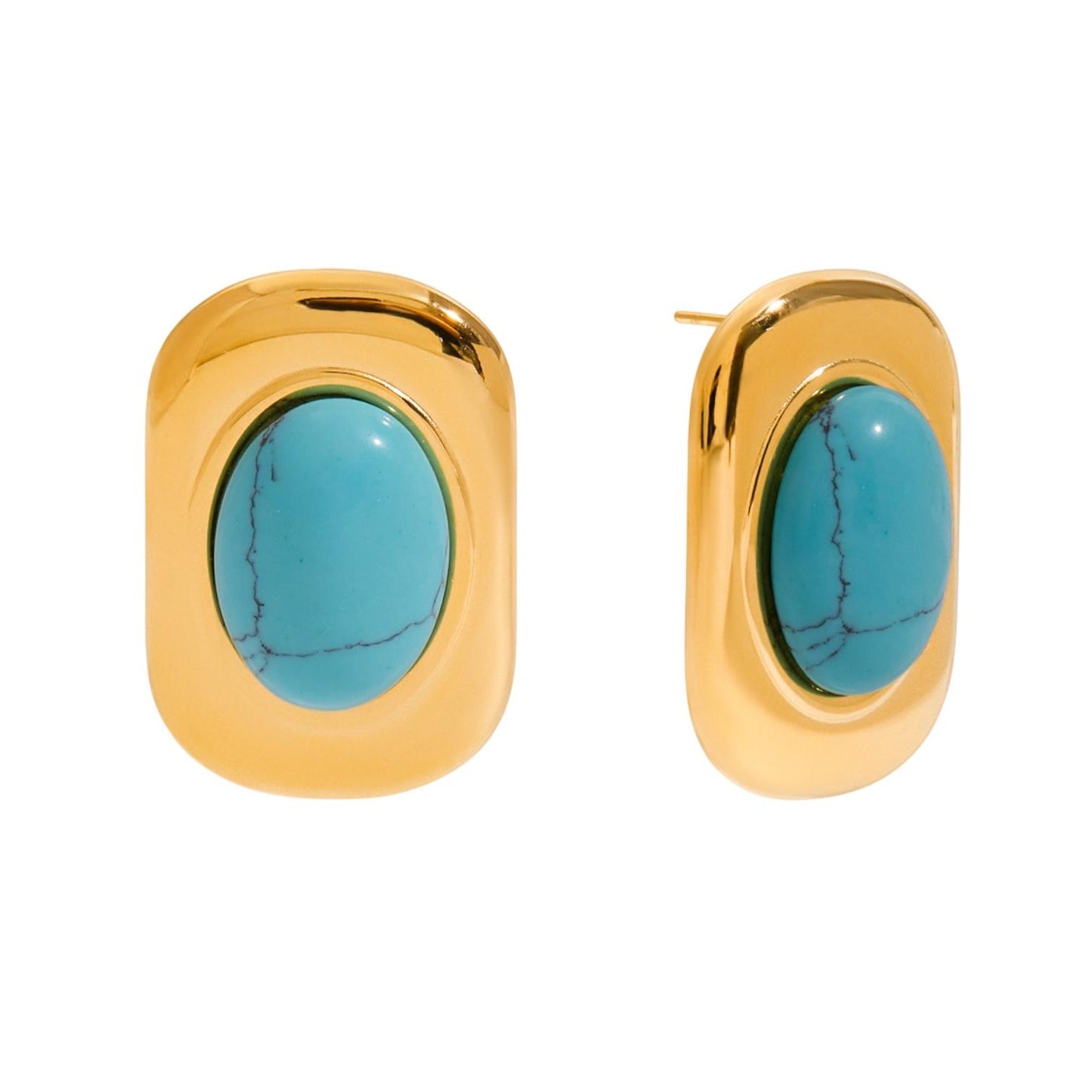 Orecchino Turchese Squoval