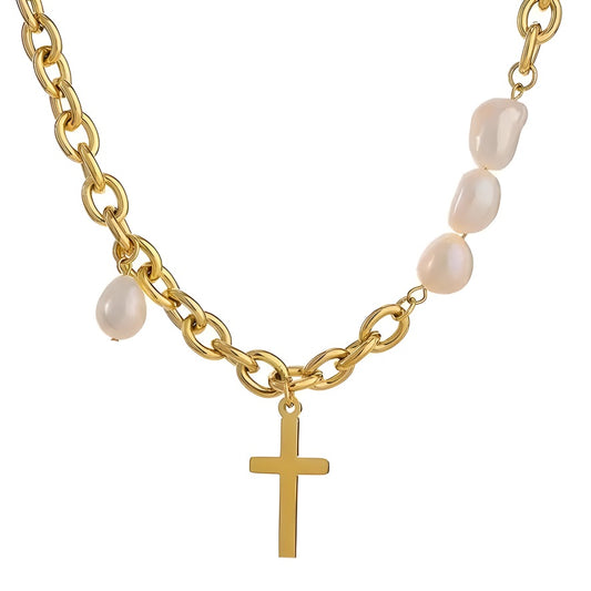 Collana Croce Perla