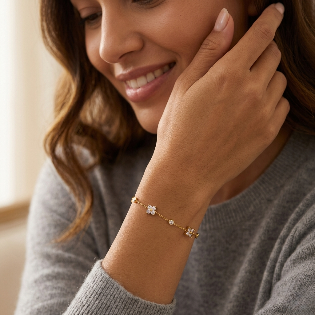 Bracciale quadrifoglio Shine