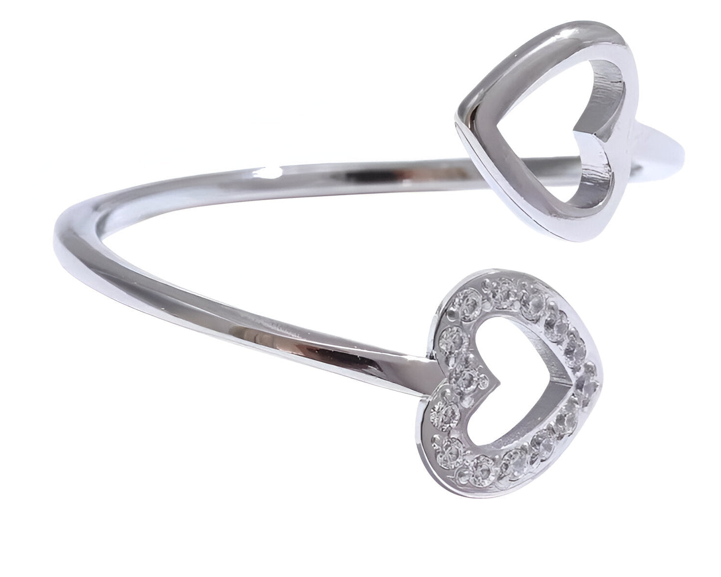 Anello Double Heart Shine