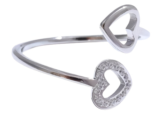 Anello Double Heart Shine