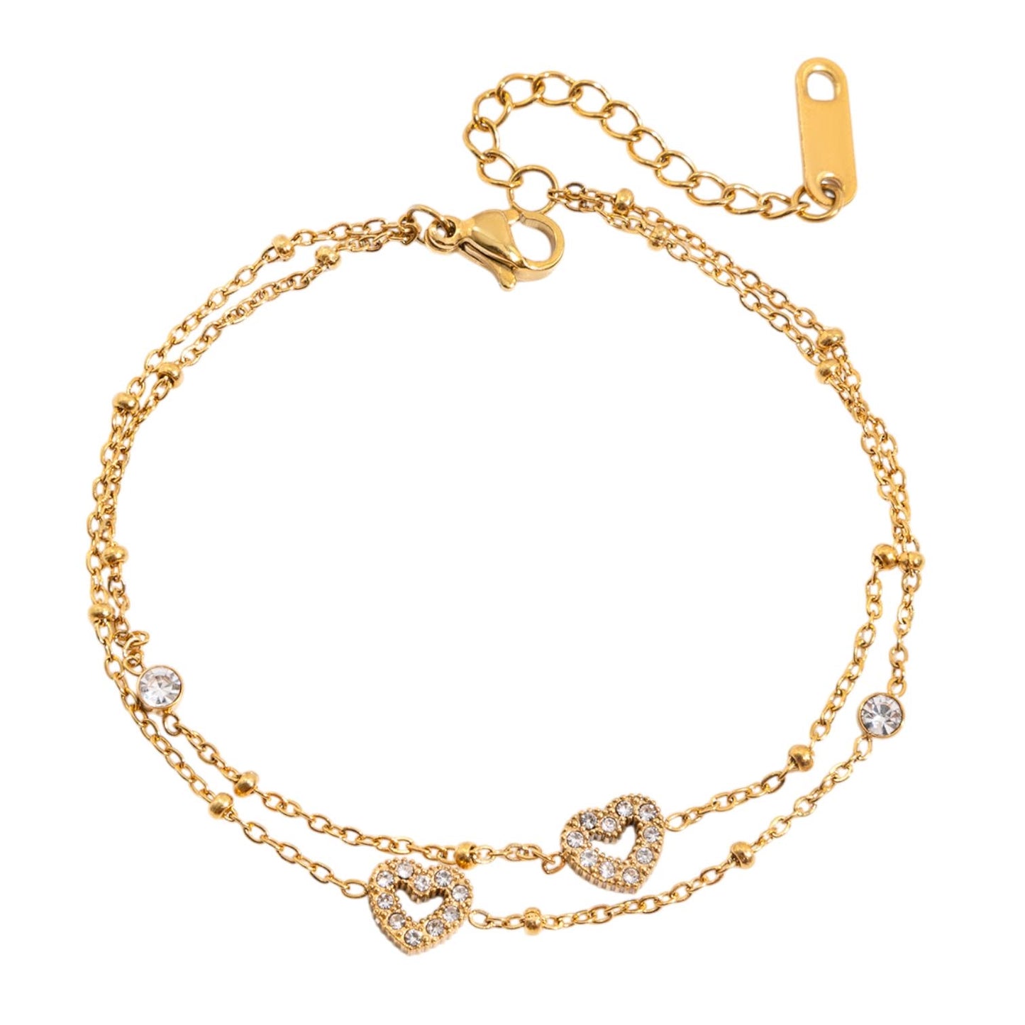 Bracciale Double Heart Shine